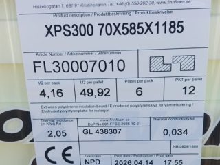 finnfoam xps 70x585x1185